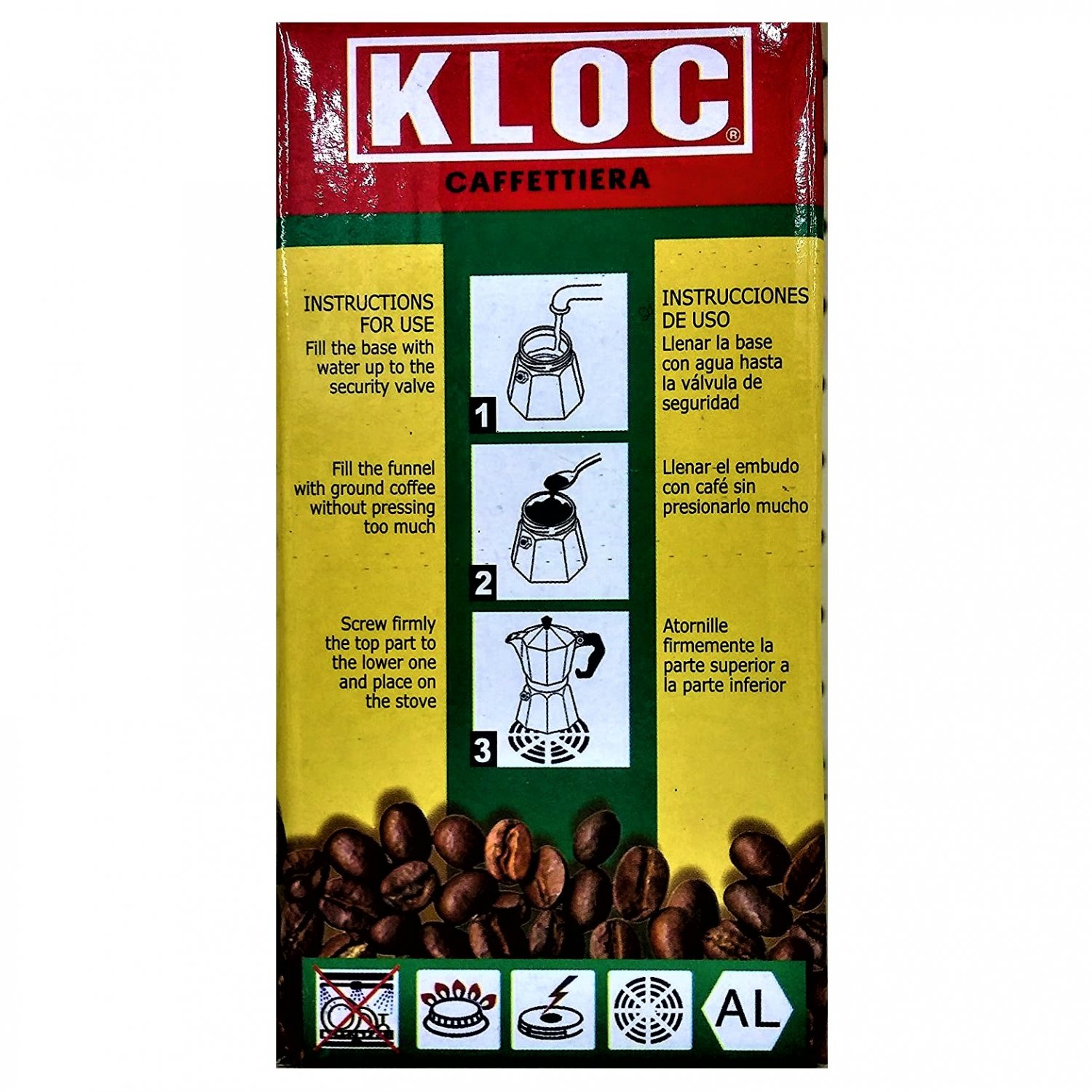 Kloc Espresso Coffee Maker Stove Top 1 Cup