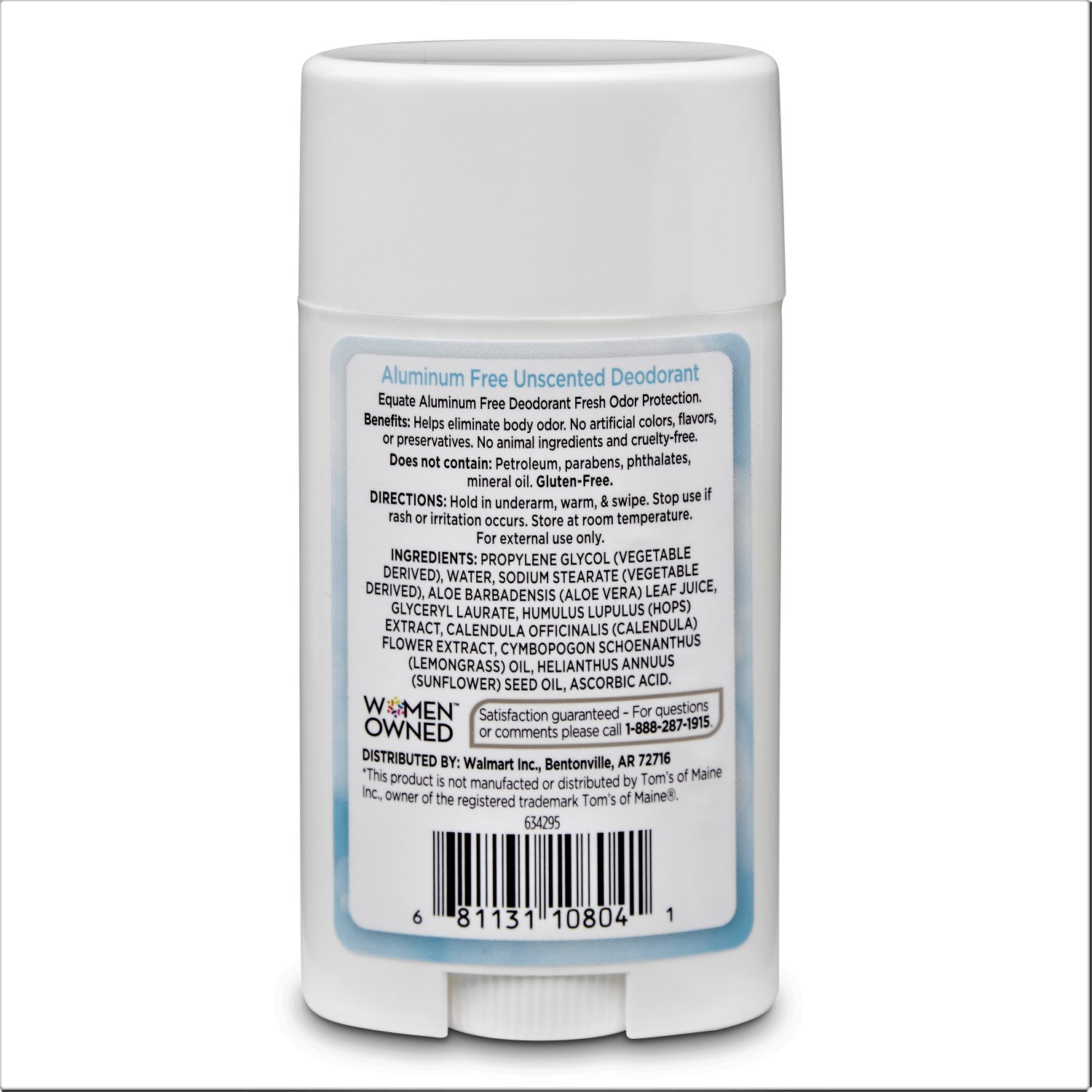 Equate Beauty Aluminum Free Unscented Deodorant 2.25 Oz