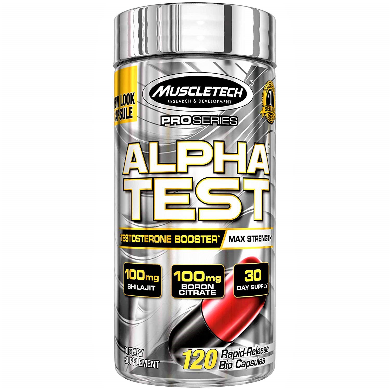 MuscleTech AlphaTest ATP & Testosterone Booster for Men Boost Free Testosterone 120 Caps
