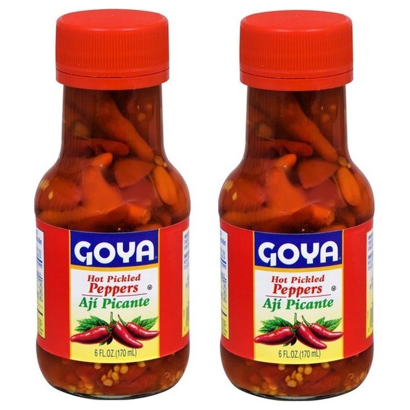 Goya Hot Pickled Red Peppers 6 Oz Bottle 2 Bottles