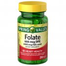 Spring Valley Folic Acid Hearth Health 400 mcg 250 Tablets