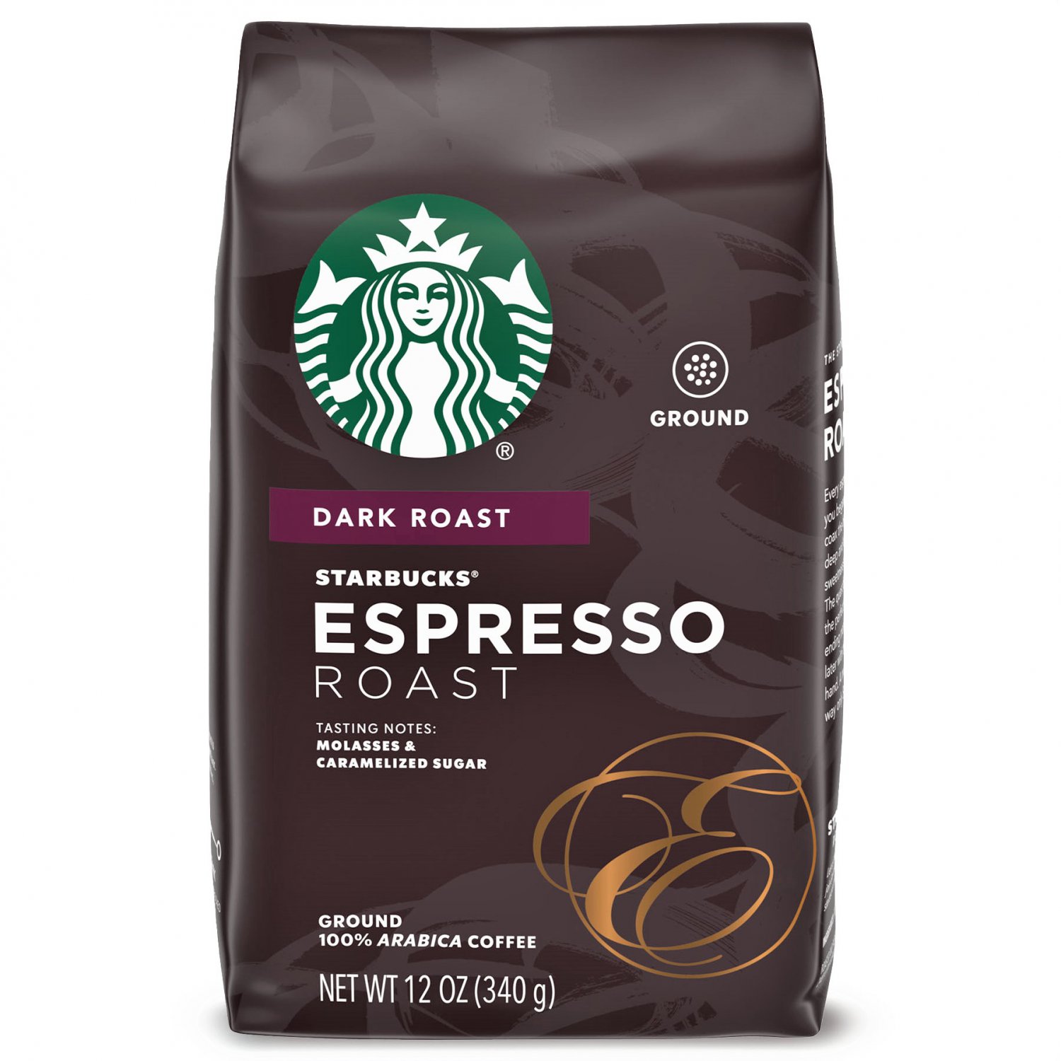 Starbucks Dark Roast Ground Coffee Espresso Roast 100