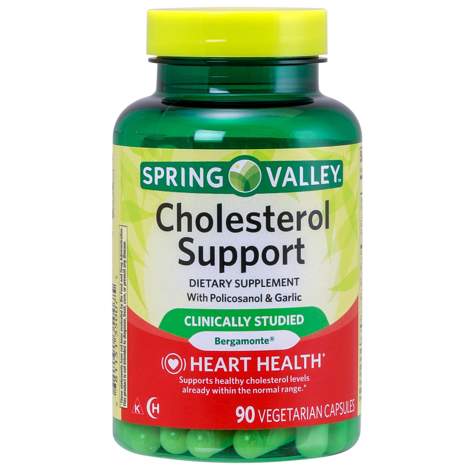 Spring Valley Cholesterol Support Dietary Supplement 90 Vegetarian Capsules