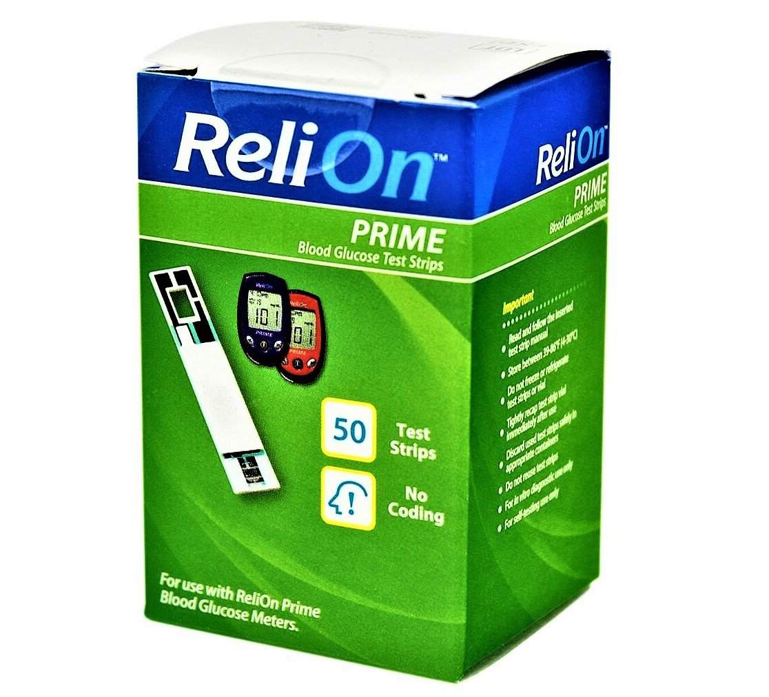 ReliOn Prime Blood Glucose Test Strips 50 Strips