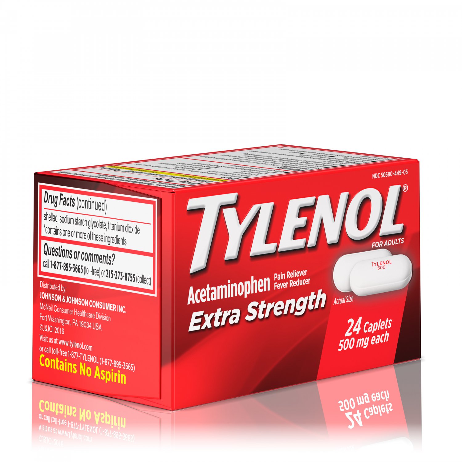 Tylenol Extra Strength 500mg Acetaminophen 24 Caplets