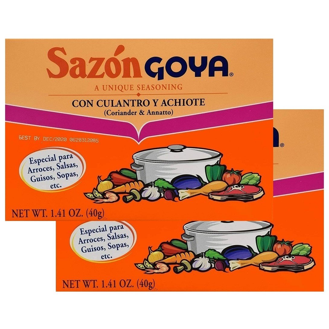 Goya Coriander And Annatto Seasoning Sazon Culantro Y Achiote 8 Pack