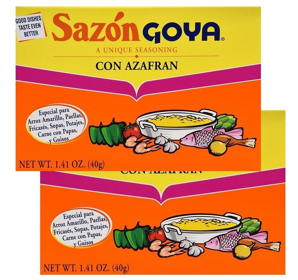 Sazon Goya With Saffron Azafran 1 41 Oz 8 Pack Box 2 Boxes