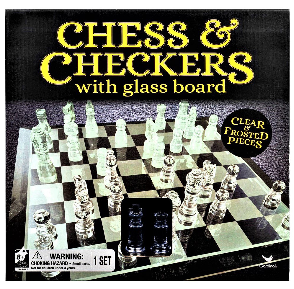 Chess & Checkers Set with 9â�� Glass Board