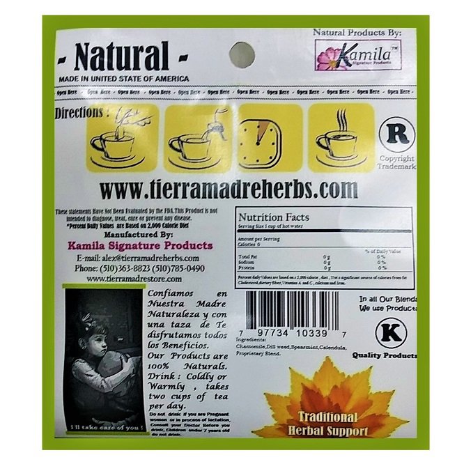 Tierra Madre Gastritis Herbal Support Tea Blend Herbal Supplement 18
