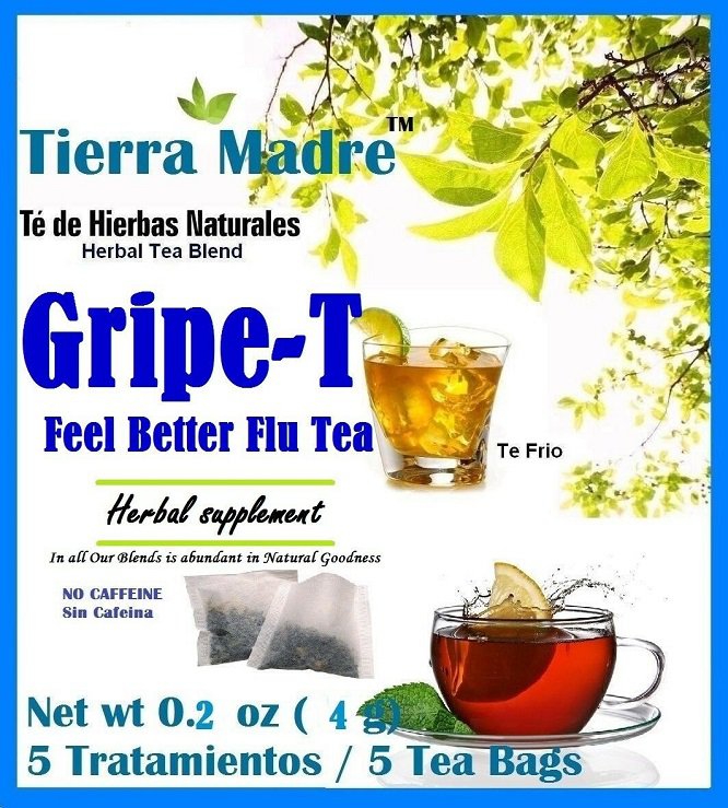 Tierra Madre Flu / Gripe Herbal Tea Support Herbal Supplement 18 Tea Bags