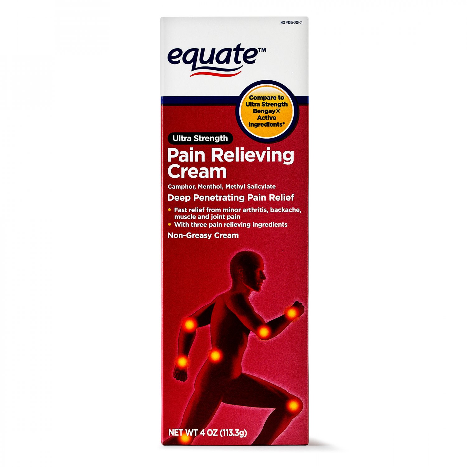 Equate Ultra Strength Pain Relief Cream 4 oz