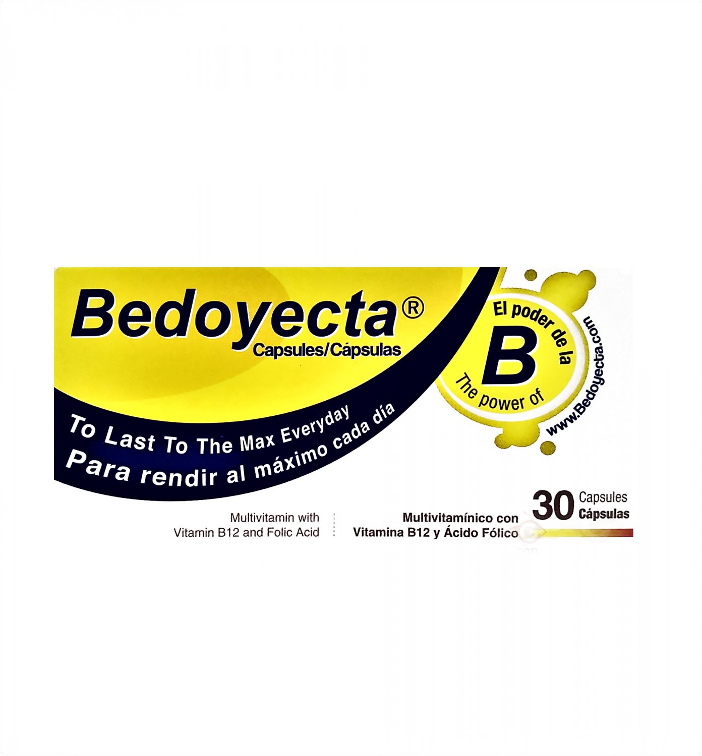Bedoyecta Multivitamin w/ B 12 & Folic Acid 30 Capsules