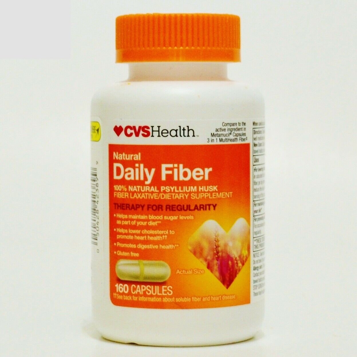 CVS Health Natural Daily Fiber Therapy For Regularity 100 Capsules