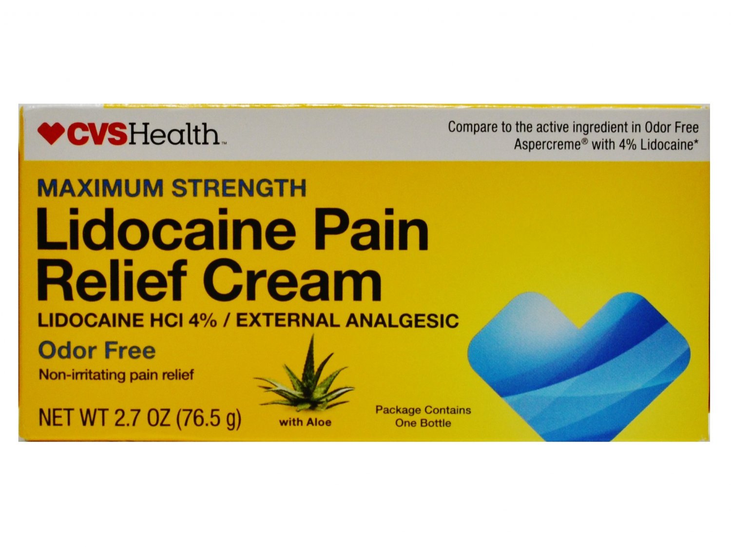 CVS Lidocaine Pain Relief Cream External Analgesic 2.7 oz