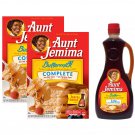 Aunt Jemima Buttermilk Complete Pancake/Waffle (32oz Box) 2 Boxes & (1) Butter Lite Syrup 24 oz