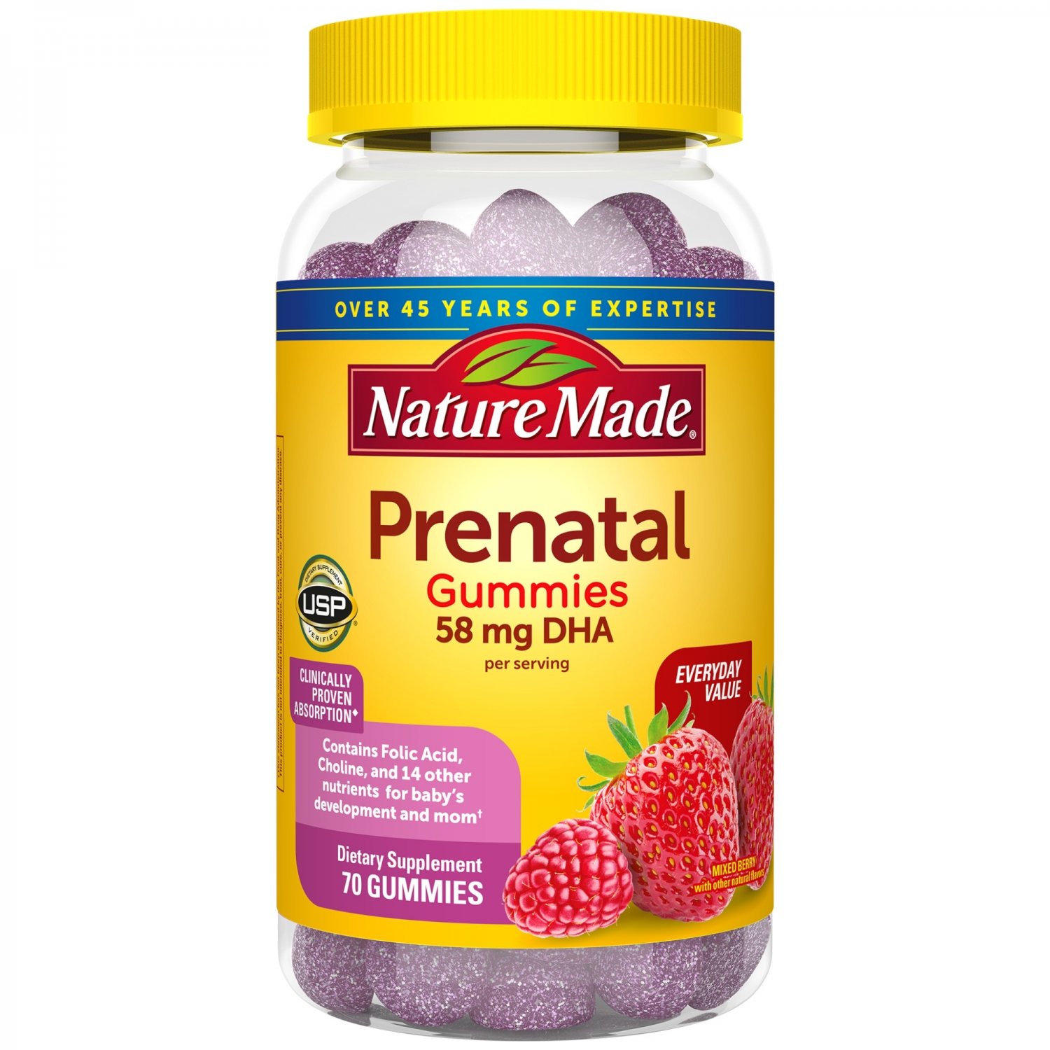 Nature Made Prenatal 58 mg DHA 60 Gummies