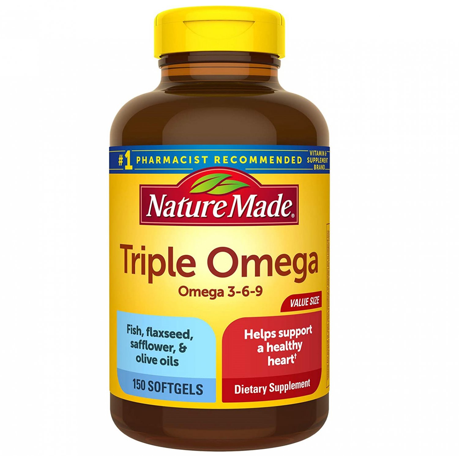 Nature Made Triple Omega 3 6 9 Dietary Supplement 150 Softgels
