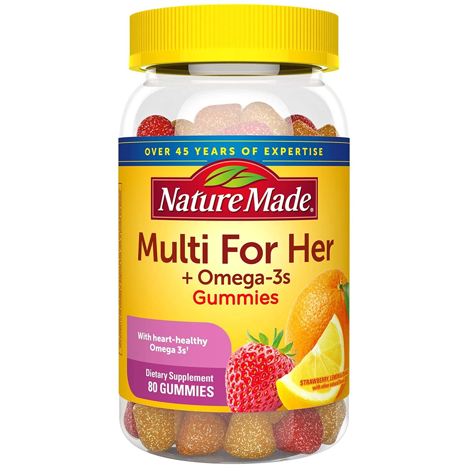 Nature Made Multi for Her Plus Omega-3, 80 Gummies