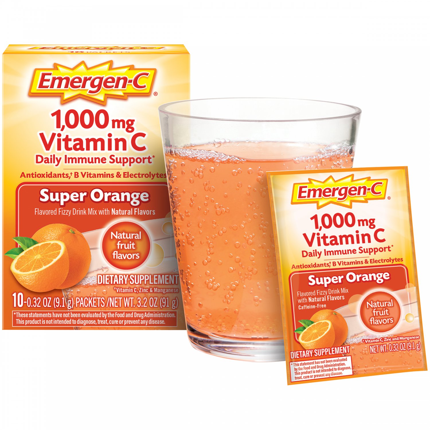 Emergen-C 1000mg Vitamin C W/ Antioxidants B Vitamins & Electrolytes ...