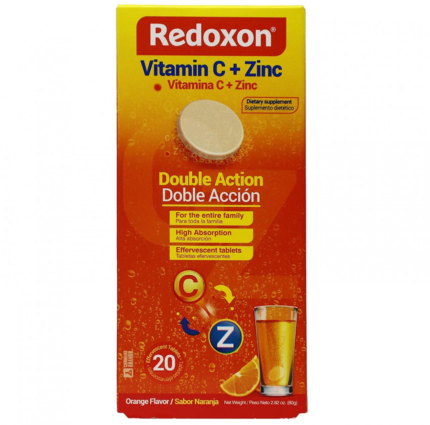 Redoxon Vitamin C with Zinc Effervescent 500 mg Orange Flavored 20 Tablets