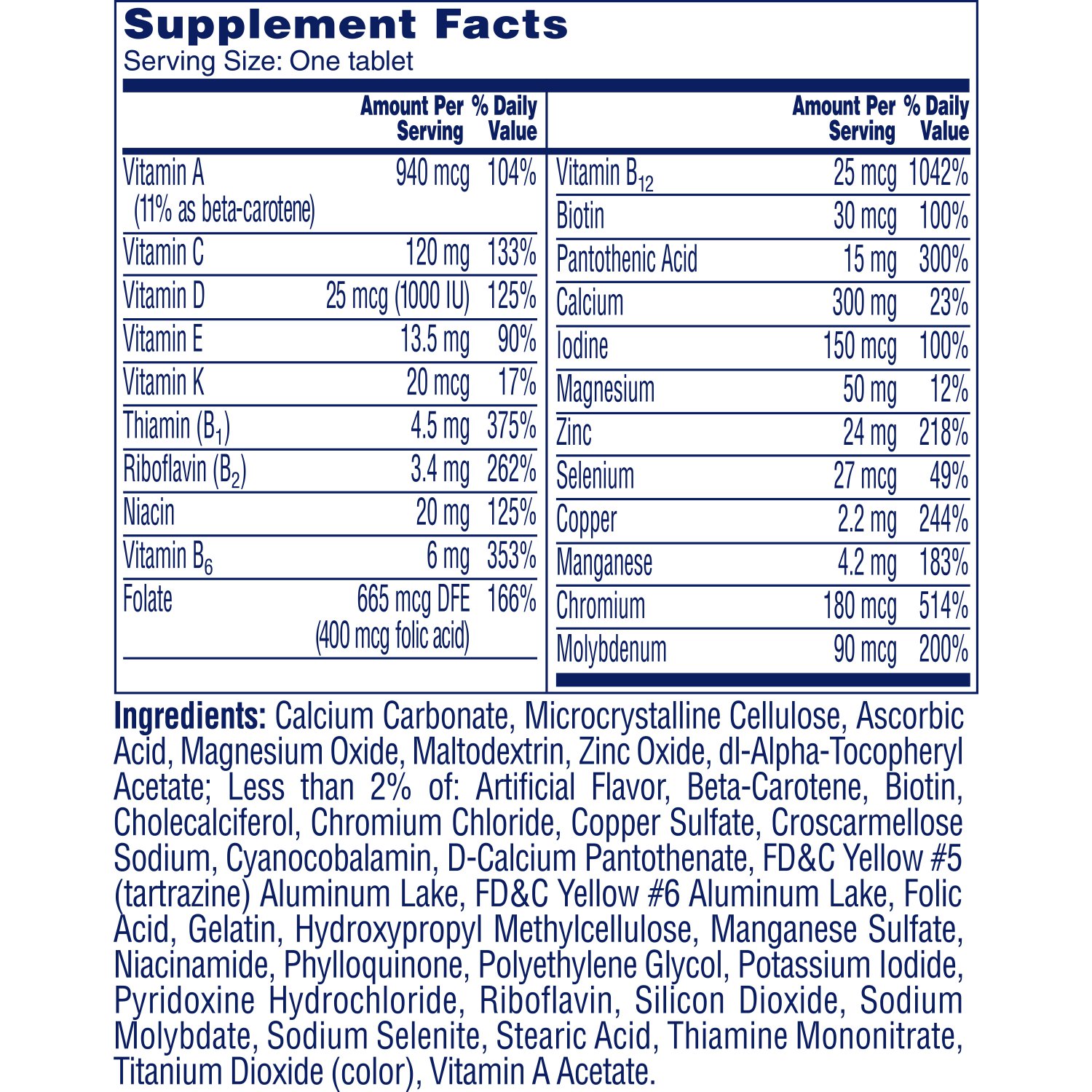 One A Day Women's 50+ Health Advantage Multivitamin / Multimineral