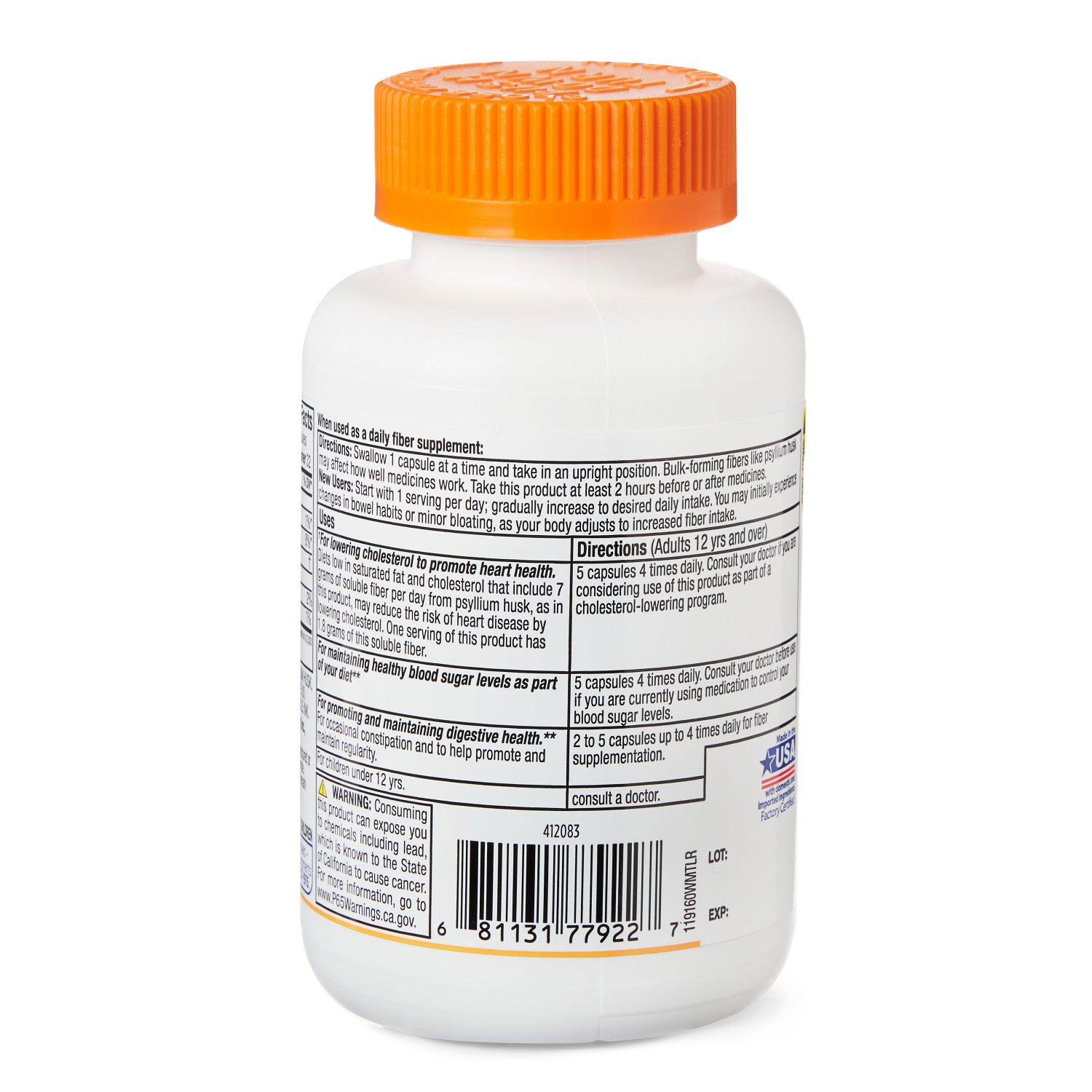 Equate Daily Fiber 100 Psyllium Husk 160 Capsules