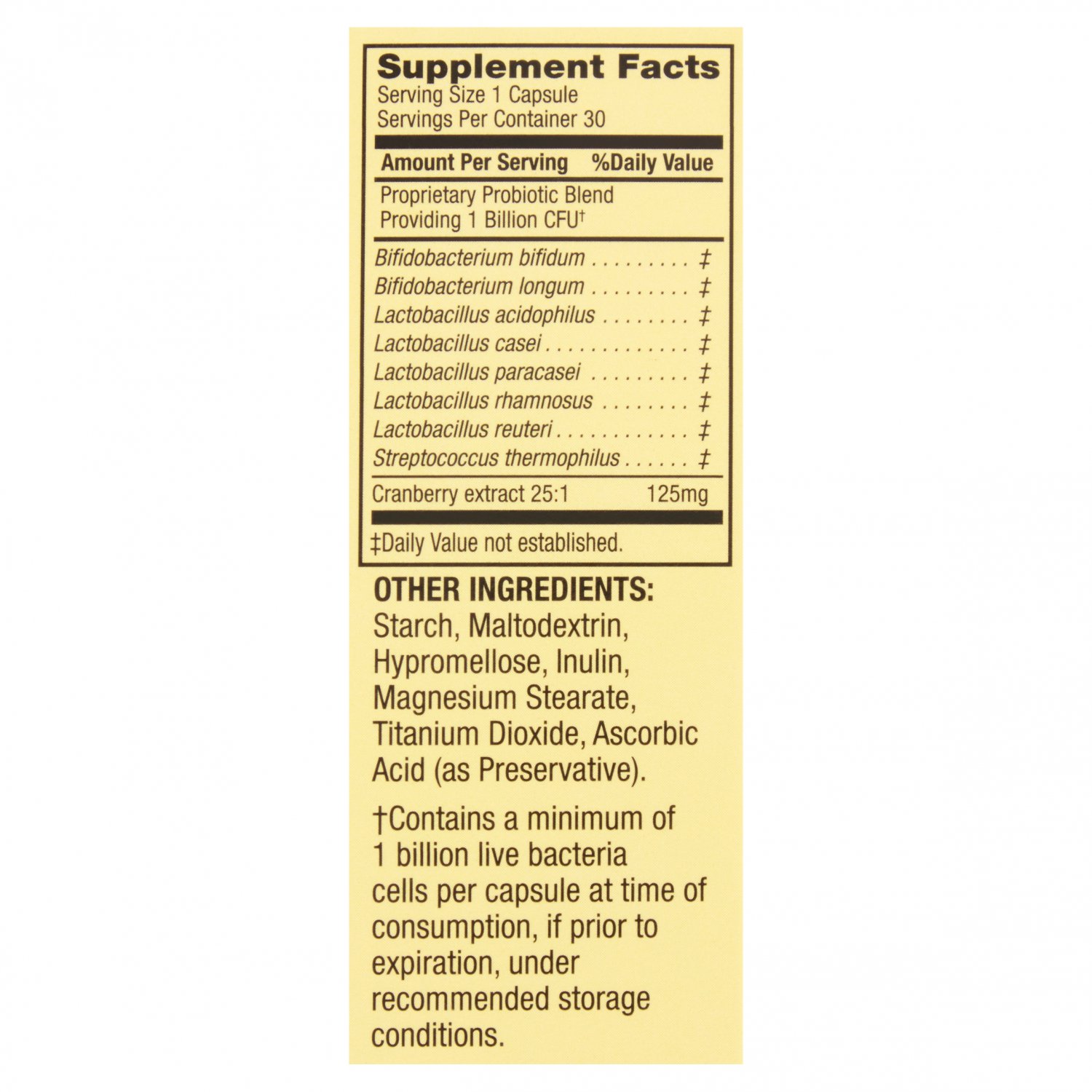 Spring Valley Women's Probiotic Vegetable Capsules 30 Capsules