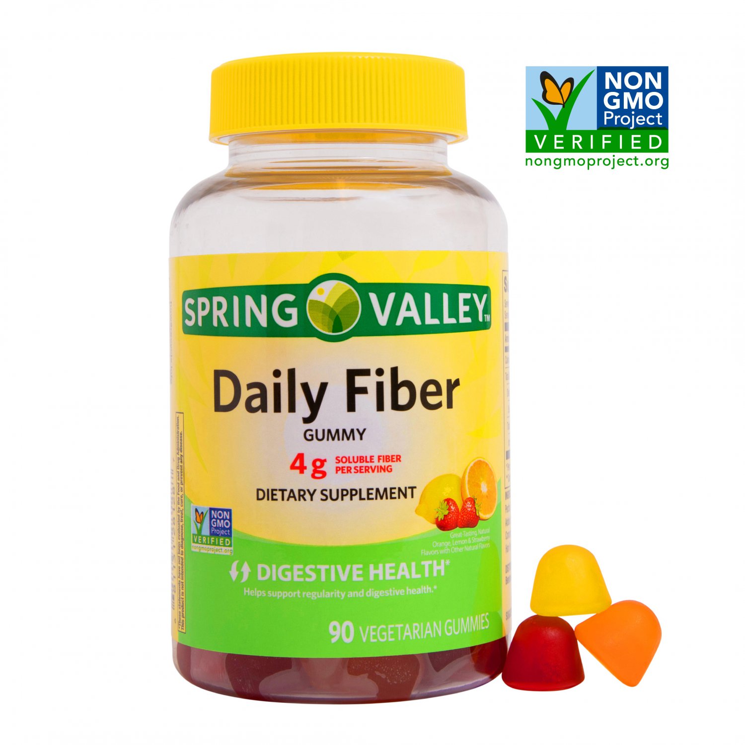 Spring Valley Vegetarian Daily Fiber Digestive Health Gummy 4 mg 90 Gummies