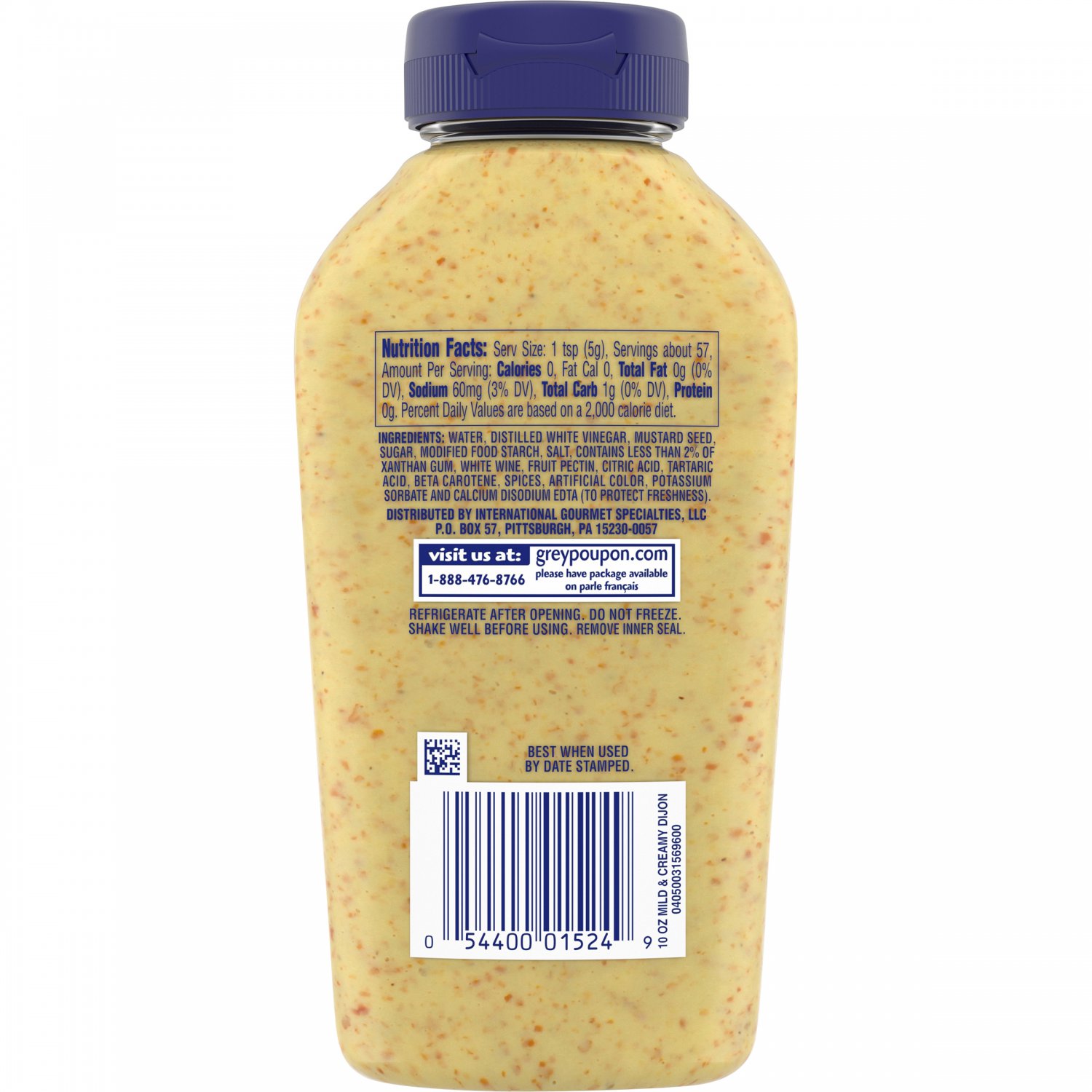 Grey Poupon Dijon Mild & Creamy Mustard Squeeze Bottle 10 oz