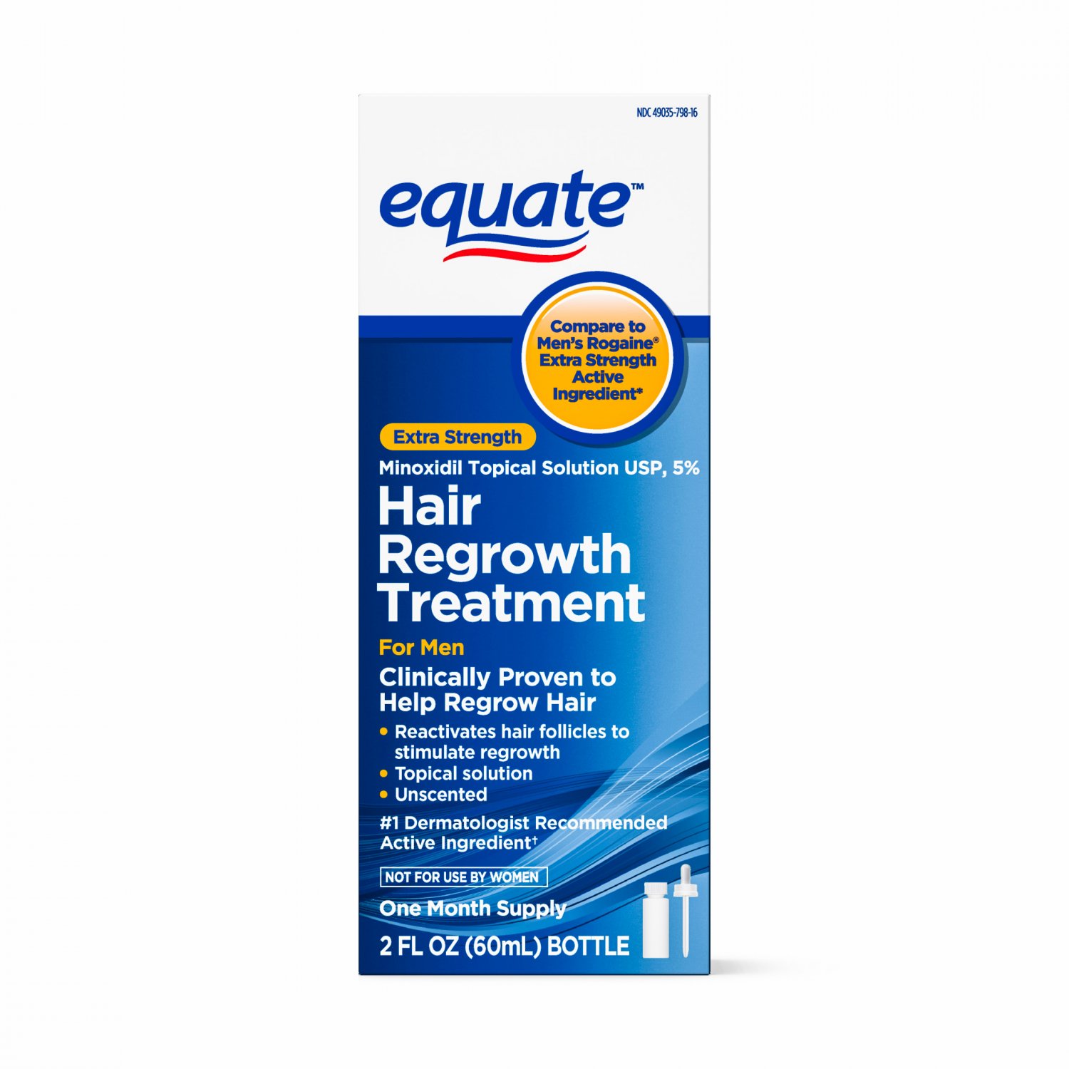 Equate Minoxidil Topical Solution Usp 5 Hair Regrowth Treatment For Men 1 Month Supply 3777