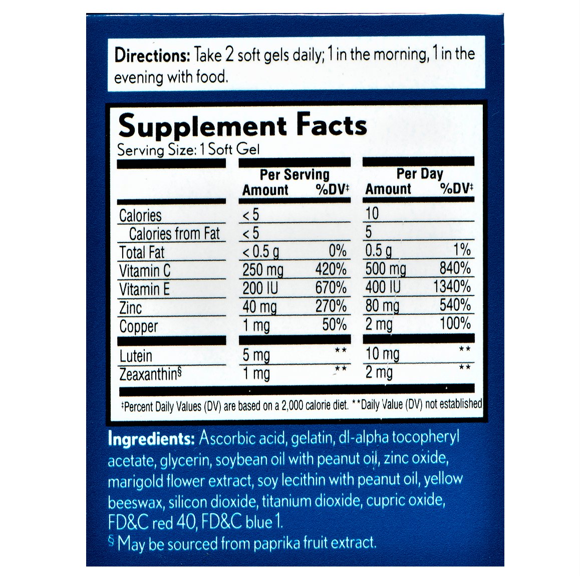 AREDS 2 Formula Vitamin & Mineral Supplement 60 Mini Softgels