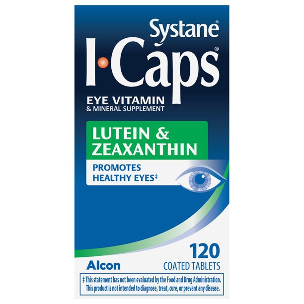 Systane I-Caps Lutein and Zeaxanthin Eye Vitamin Coated Tablets 120 Count