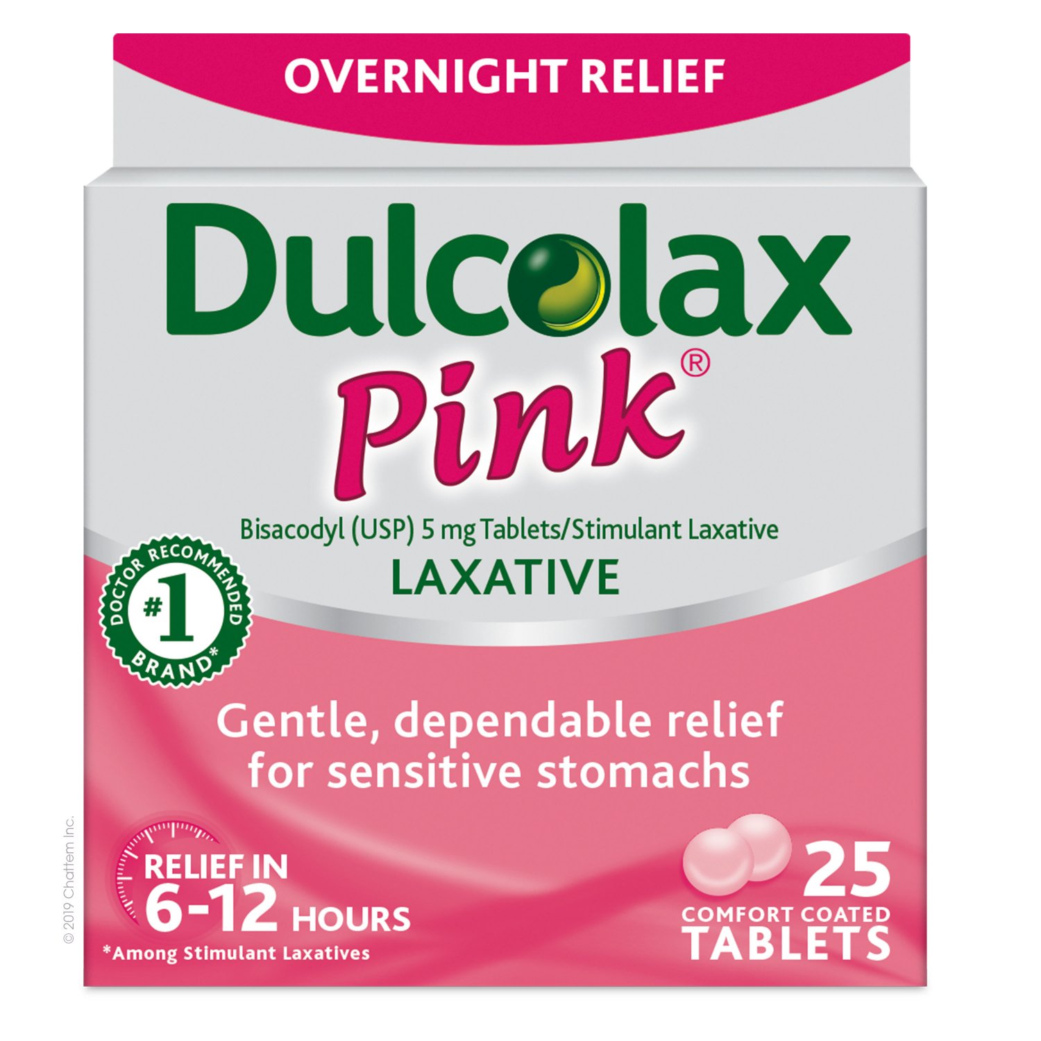 Dulcolax Pink Laxative Tablet Overnight Relief 25 Tablets
