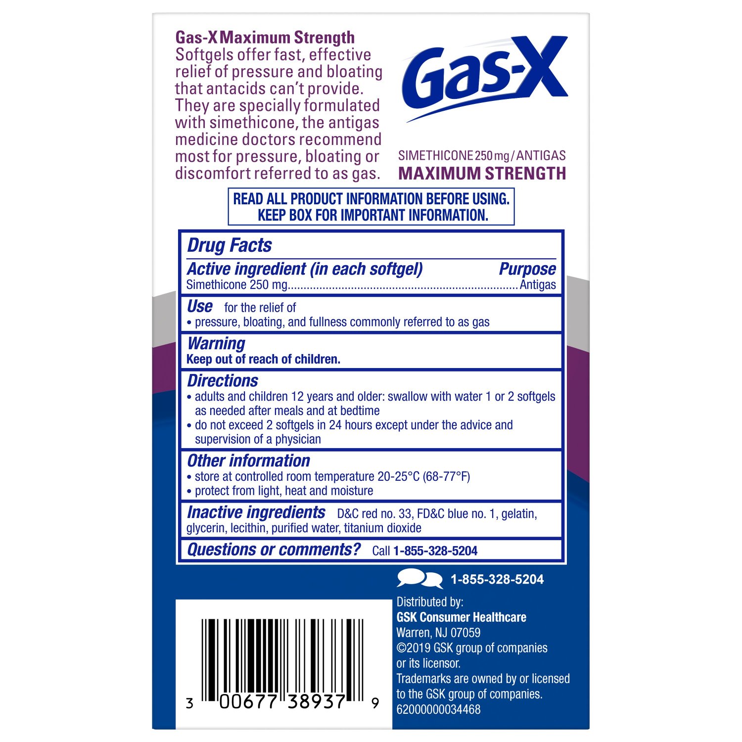 GasX Maximum Strength Softgels for Fast Gas Relief 30 Count