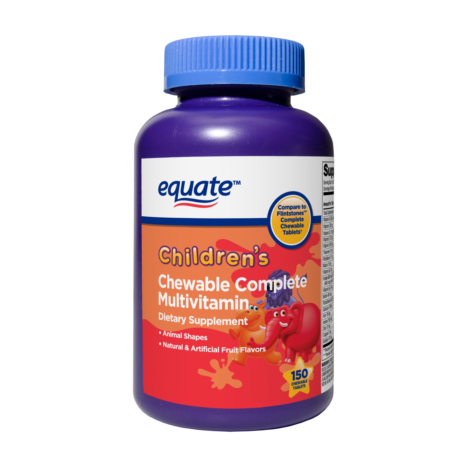 Equate Children's Chewable Complete Multivitamin Dietary Supplement 150