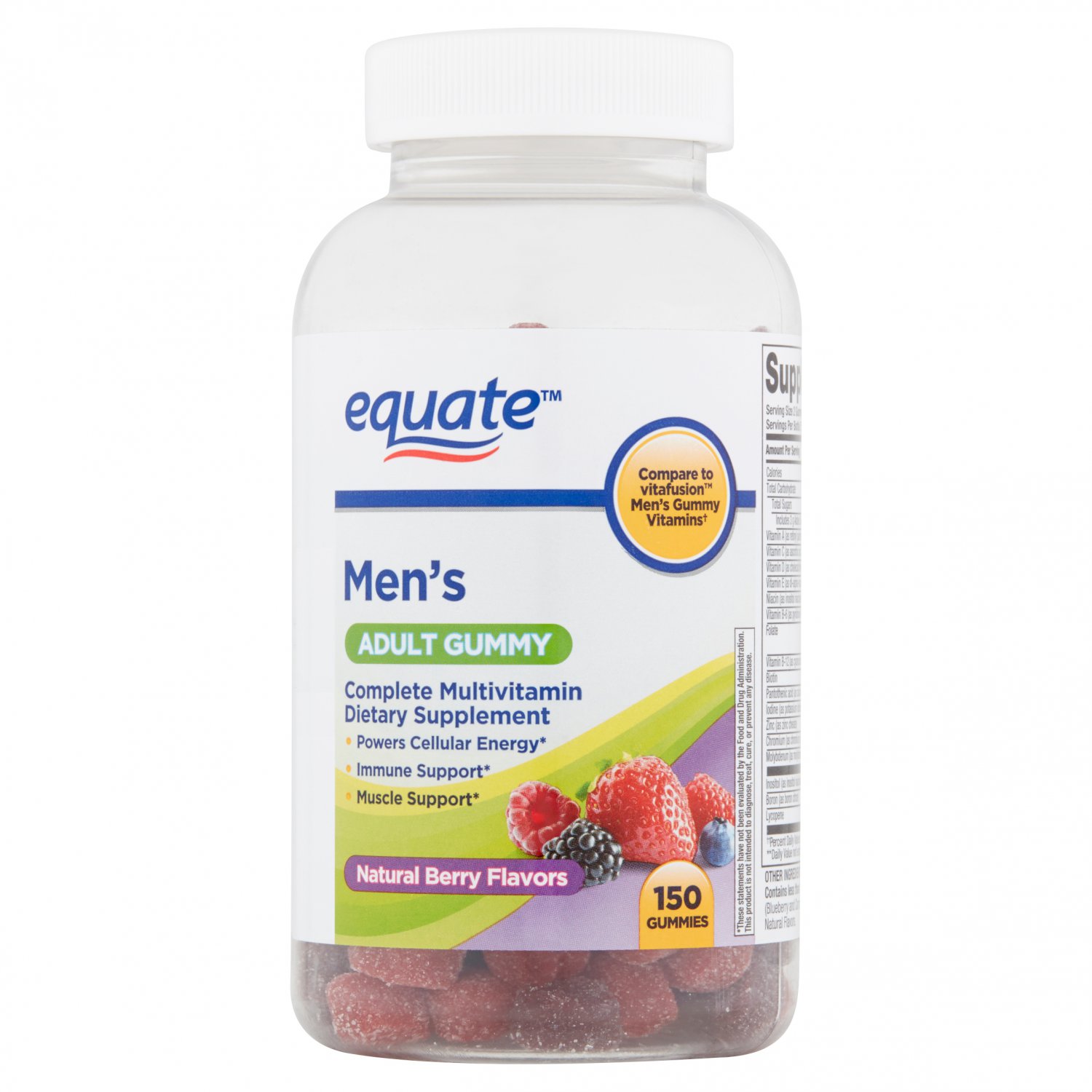 Equate Adult Men's Multivitamins Gummies Mixed Berry 150 Count