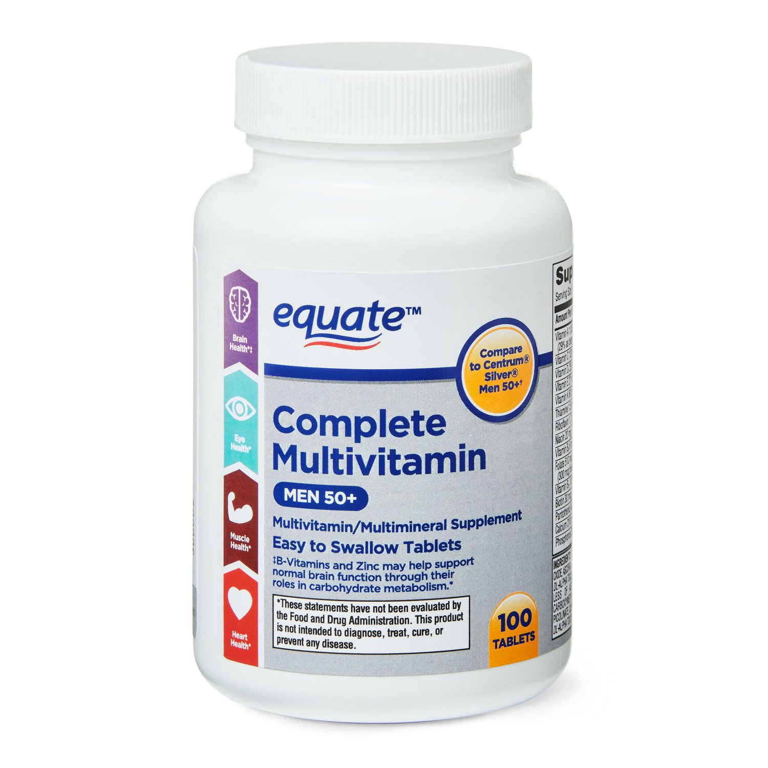 Equate Complete Multivitamin Multimineral Men 50 Supplement 100 Tablets