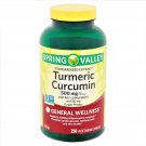 Spring Valley Standardized Extract Turmeric Curcumin Vegetarian Capsules 500 mg 250 Count