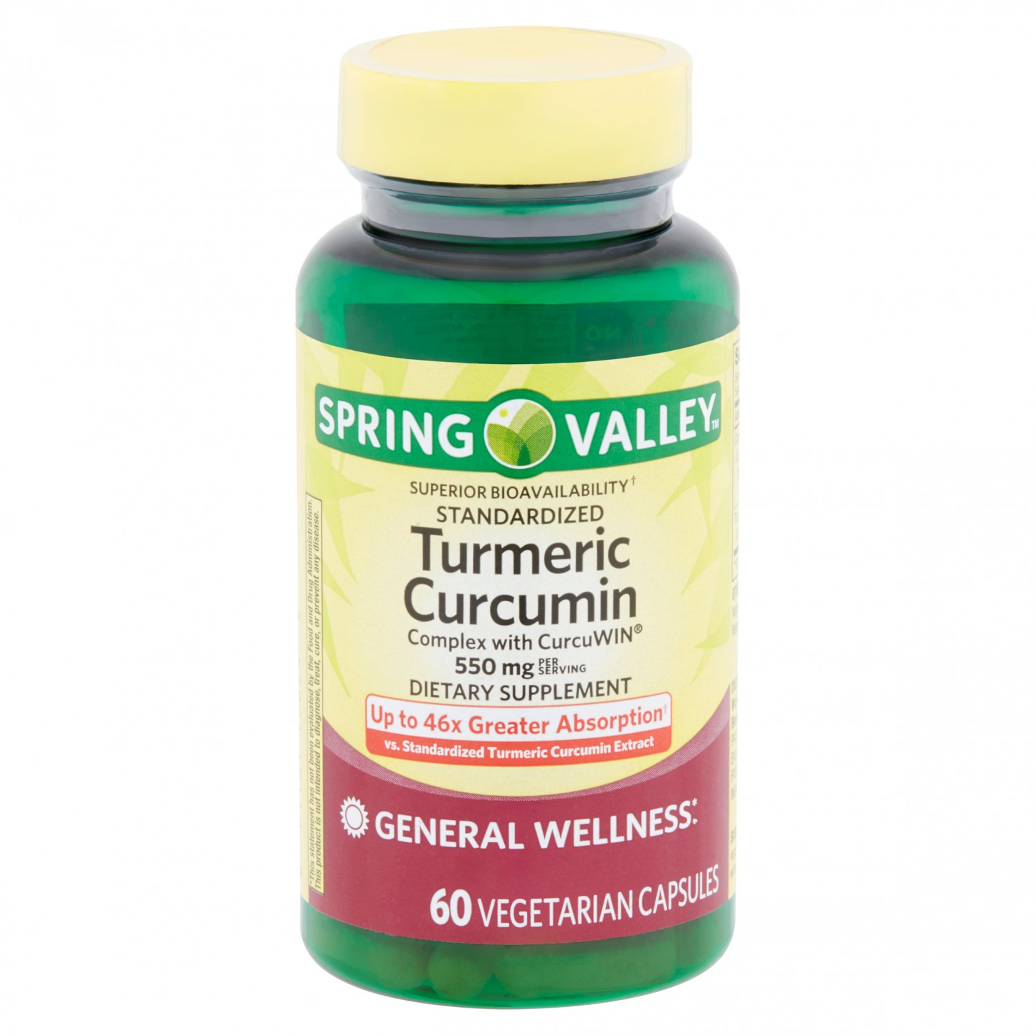 Spring Valley Standardized Turmeric Curcumin Complex 60 Vegetarian Capsules