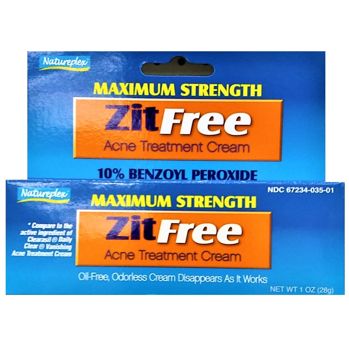 ZitFree Maximum Strength Acne Treatment Cream 1 Oz