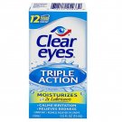 Clear Eyes Triple Action Lubricant Redness Reliever Eye Drops 0.5 oz