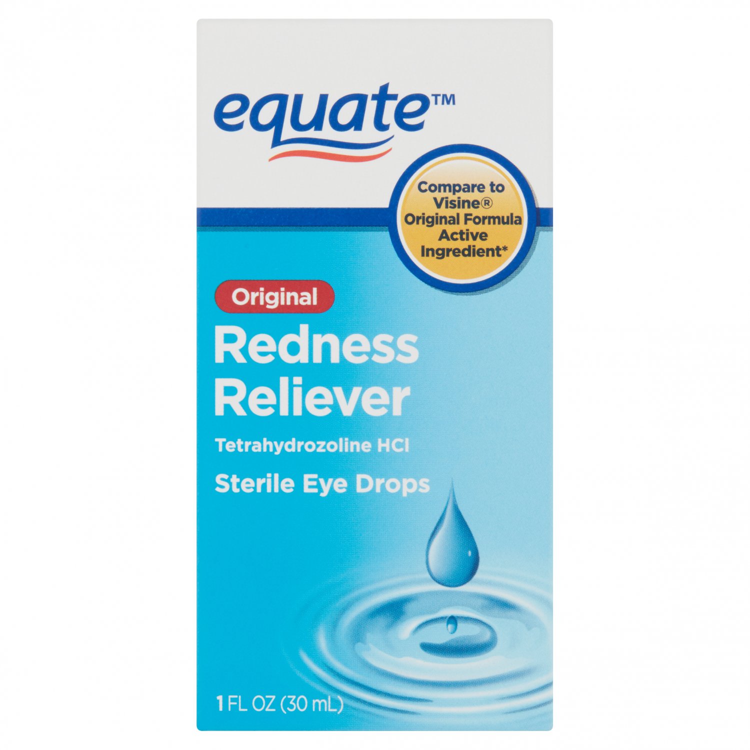 Equate Tetrahydrozoline HCl Original Redness Reliever Eye Drops, 1 oz