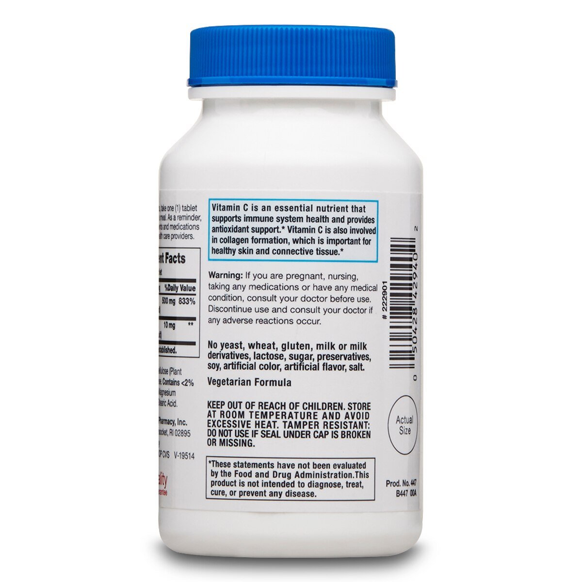 CVS Vitamin C Rose Hips Immune Health Dietary Supplement 500mg 100 Caplets