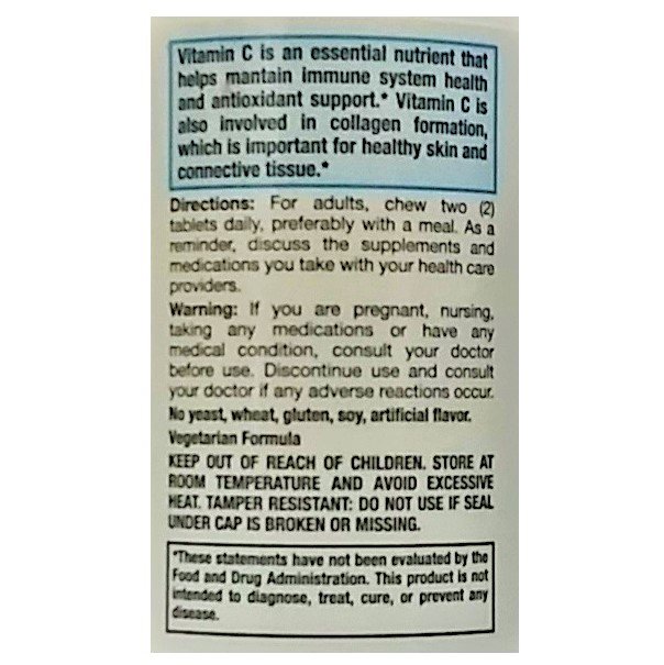 CVS Health Chewable Vitamin C 500mg 100 Chewable Tablets