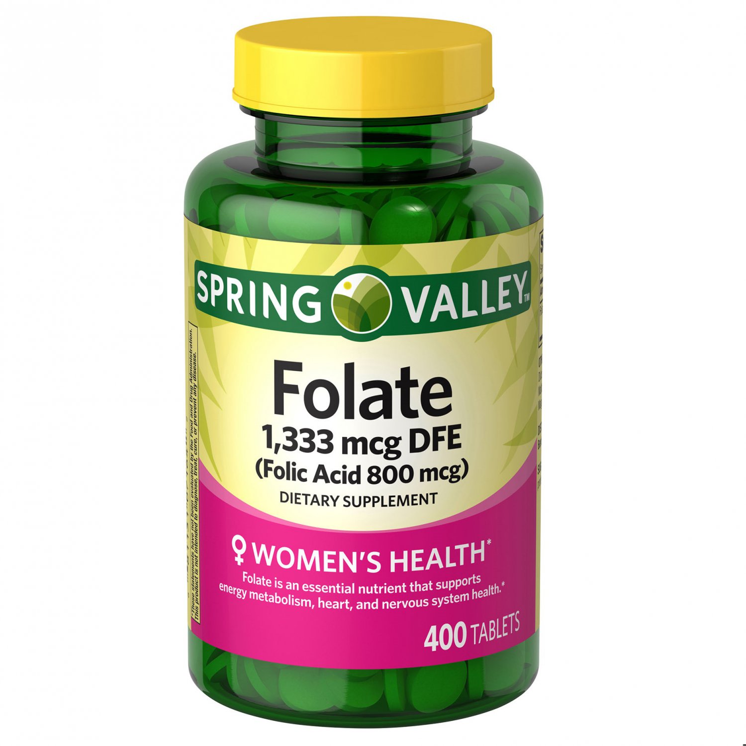 Spring Valley Folate 1,333 mcgm DFE (Folic Acid 800 mcg) 400 Tablets
