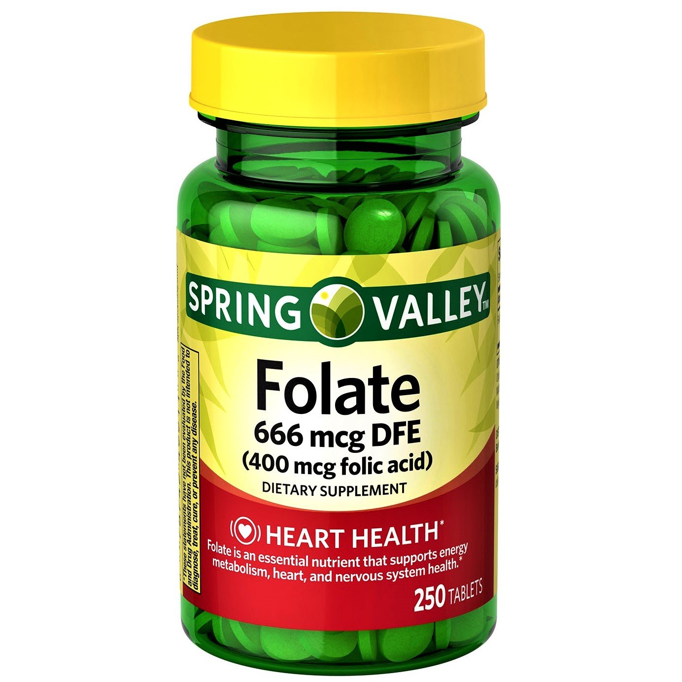 Spring Valley Folate 666 mcgm DFE (Folic Acid 400 mcg) 250 Tablets