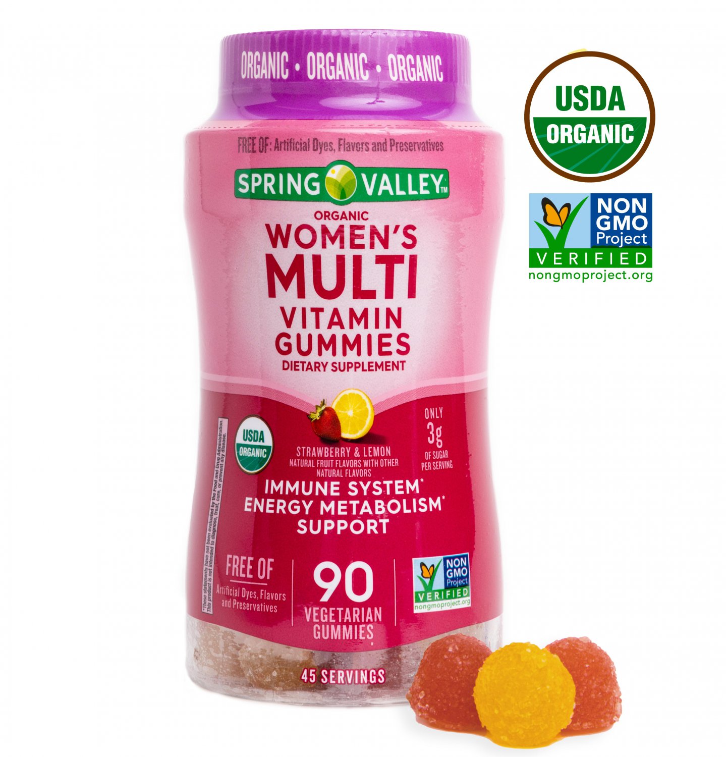 Spring Valley Organic Women’s Multivitamin Vegetarian Gummies 90 Count