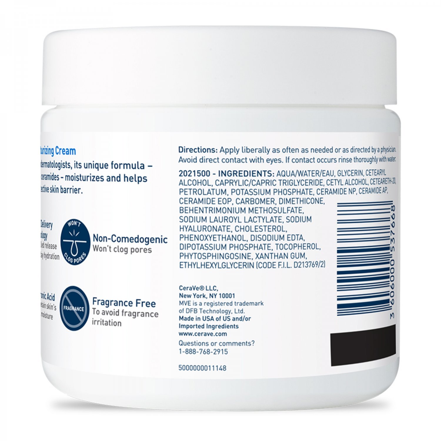 CeraVe Moisturizing Cream, Daily Face and Body Moisturizer for Dry Skin