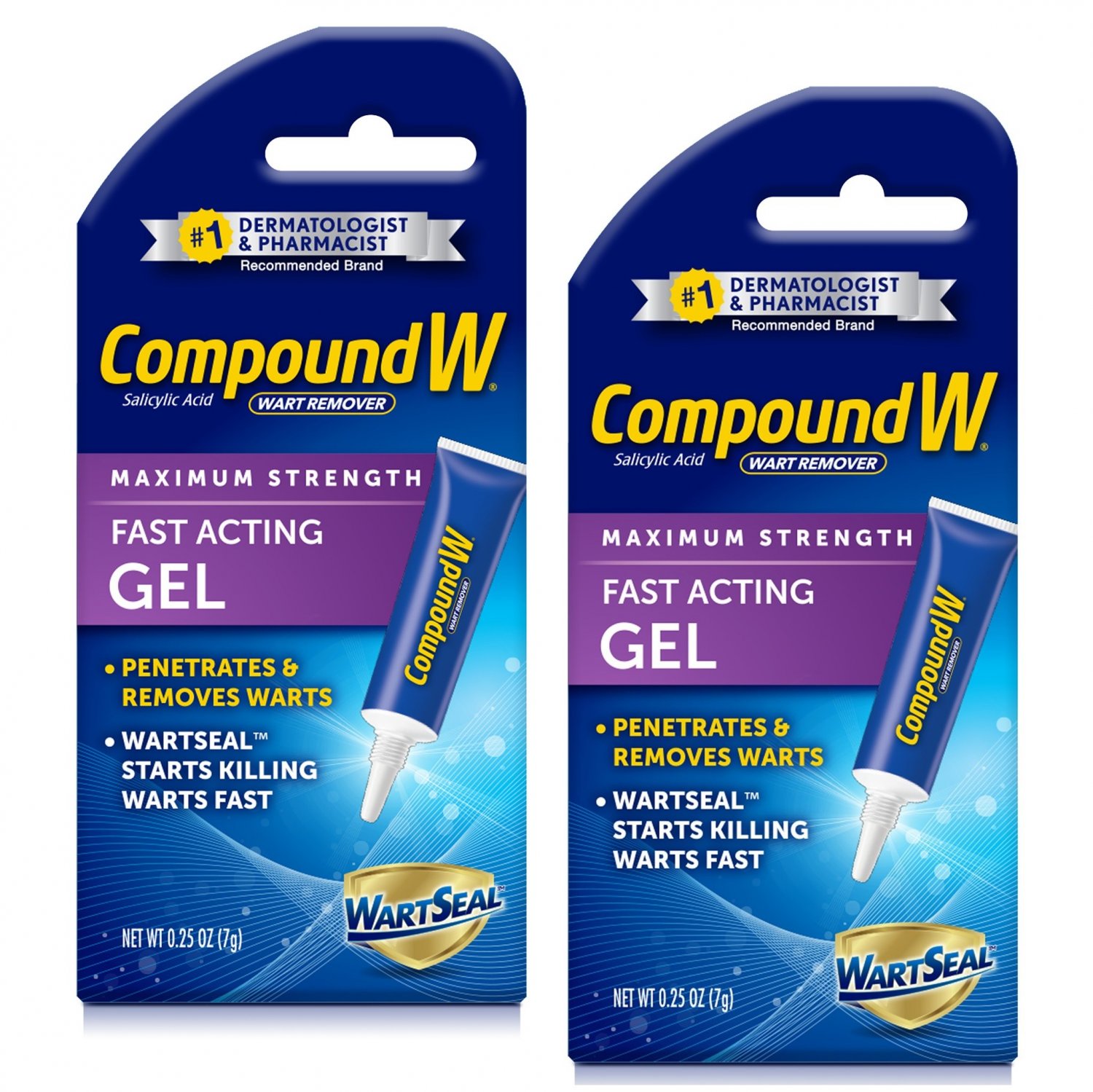 Compound W Maximum Strength Fast Acting Gel Wart Remover 0.25 oz (Pack of 2)
