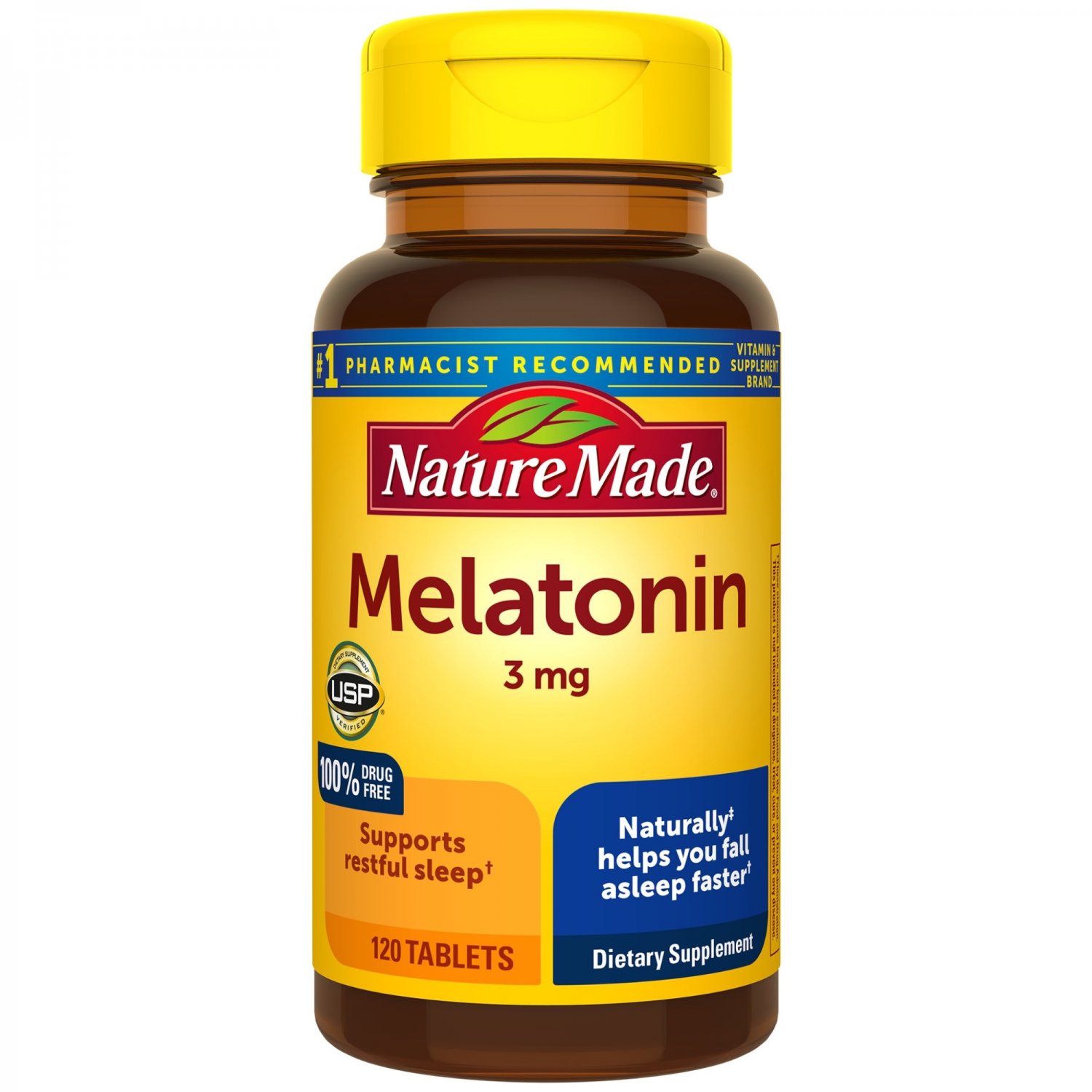 Nature Made Melatonin 3 mg for Supporting Restful Sleep 120 Tablets